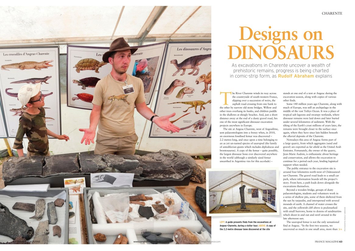 Designs on Dinosaurs by Rudolf Abraham, France magazine Oct2016-